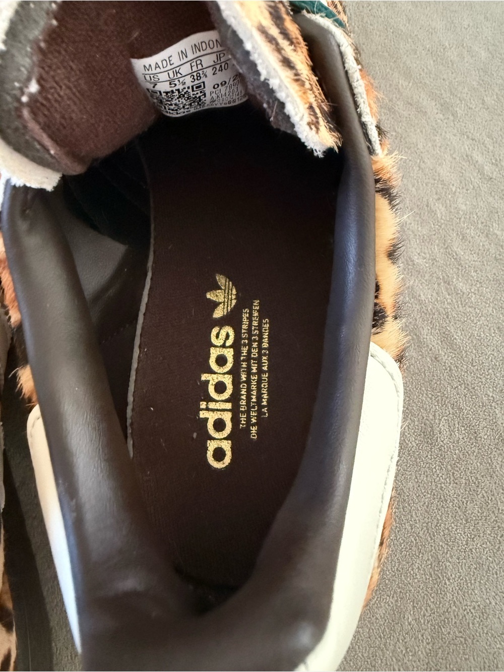 Adidas Women's Leopard Print Low-Top Sneakers in Brown - Picture 10 of 13
